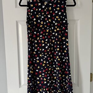 Sleeveless Tommy Hilfiger Navy Dress with Red and Yellow Floral Pattern